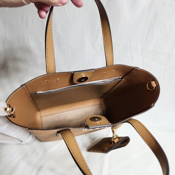 Michael Kors Vincent Small Tan Leather Tote Bag New With Tags And Packaging - Picture 8 of 14